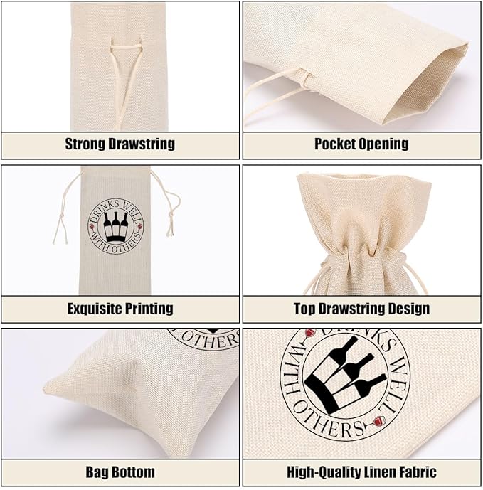 Funny Wine Quotes Wine Bag Wine Tasting Party Supplies for Wine Lovers Women Men Bride Groom Friend Mom Christmas Birthday Wedding Bachelorrette Party Wine Bags