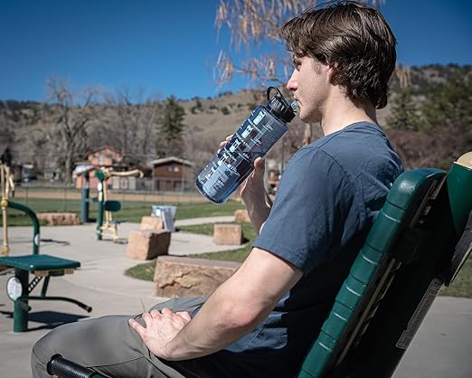 Epic Nalgene Filtered Motivational Water Bottle | Water Bottles With Times To Drink | USA Made Bottle and Filter | Dishwasher Safe | BPA Free with Time Marker | Removes 99.99% Tap Water Impurities