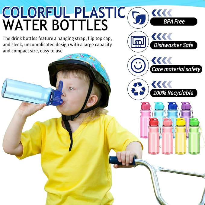 Water Bottles Bulk End of the Year Gifts for Students 18 oz Portable Sports Water Bottle Summer Graduation Student Gifts from Teacher for Kids School Classroom Prizes Goodie Bag (12)