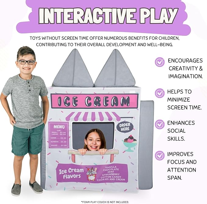 Play Panel for Childrens Foam Sofa Kids Couch (Ice Cream Store)