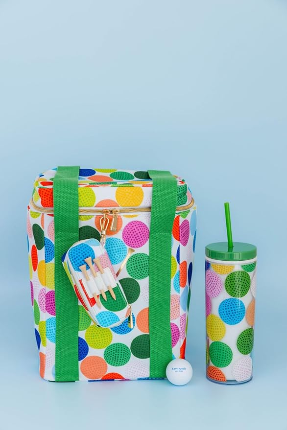 Kate Spade New York Wine Cooler Bag, Insulated Bag for Picnics, 4-Bottle Wine Tote, Large Capacity Soft Cooler, Mini Golf