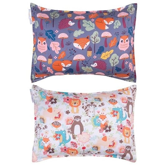 ALVABABY Toddler Pillowcases-Cotton Pillow Cover Fits 13 x 18 or 12x 16 Kids Bedding Pillow 2 Pack Envelope Pillow Covers for Babies Kids Children Boys Girls Sleeping and Travel 2TPW24