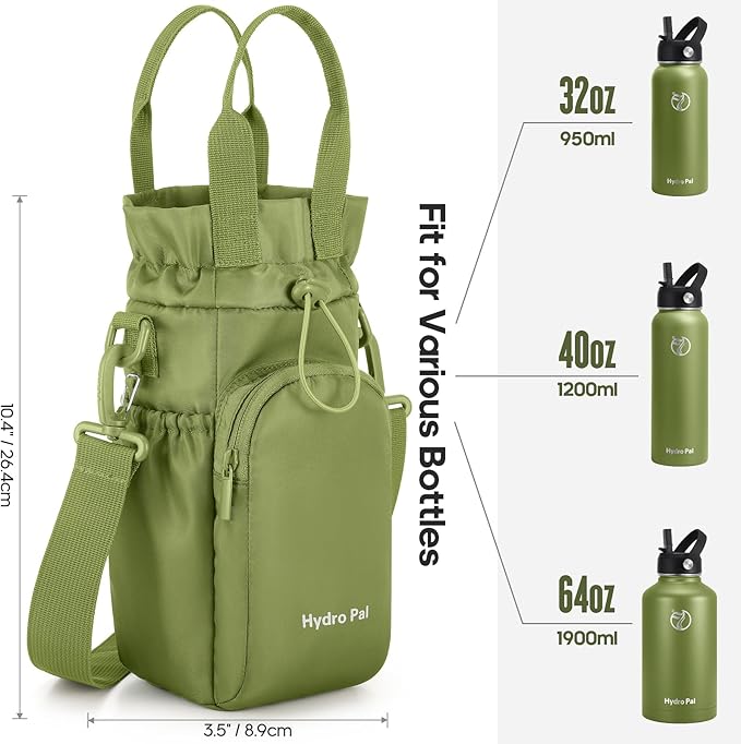 Insulated Water Bottles 40 oz with 2 Leak Proof Lids & Water Bottle Holder, Wide Mouth Sport Water Bottle with Straw, Reusable Stainless Steel Water Flask, Double Walled Vacuum Thermos