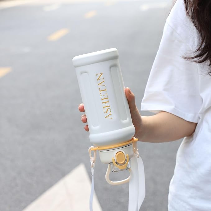 Large Capacity 32oz Insulated Cup, 316 Stainless Steel Water Bottles With Straw And Lifting Rope, Portable For Sports And Travel