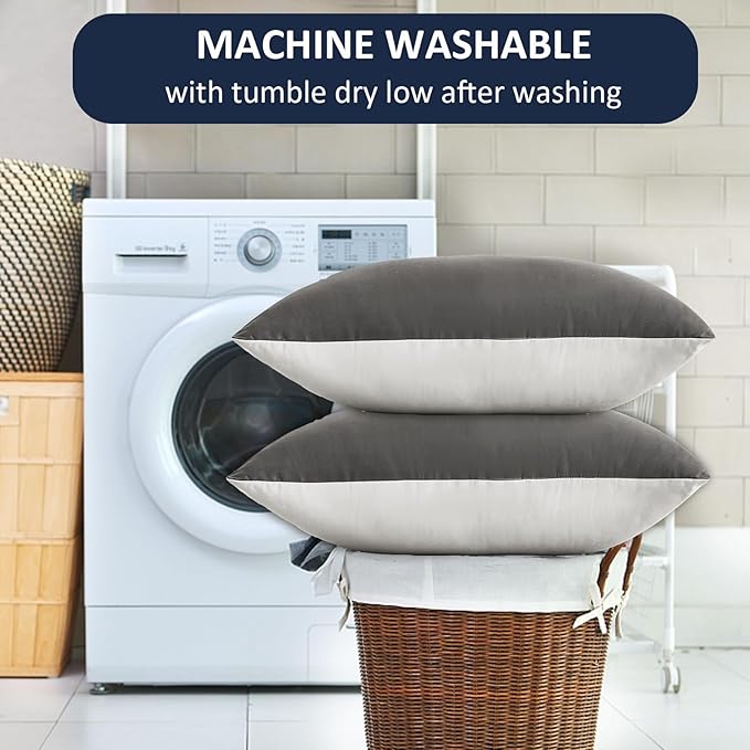 Bed Pillows for Sleeping - Pillows Standard Size Set of 4 Cooling Luxury Hotel Quality Pillow with Premium Plush Soft Down Alternative Fill for Side Back or Stomach Sleepers - Grey, 4 Pack