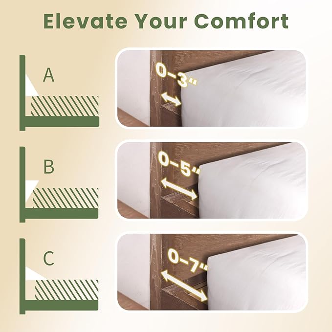 Wedge Pillow Headboard, Ultimate Comfort Bed Wedge Pillow for Headboard, Relaxation Bed Gap Filler for Queen, Foam Pillow Wedge for Headboard Gap, Overall Bed Gap Filler. 2 Covers.