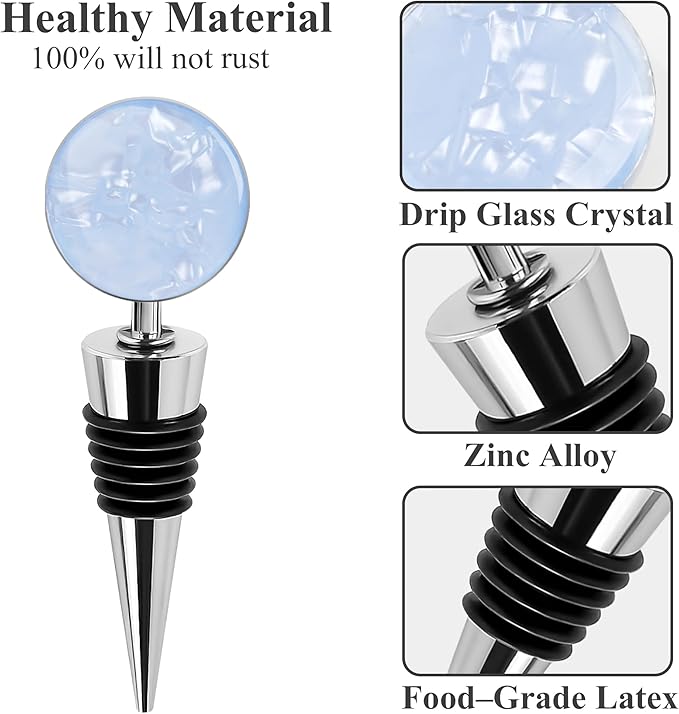 LIZIMANDU Wine Bottle Stoppers,Stainless Steel Wine Stoppers For Gifts, Bar, Holiday Party, Wedding(3-Shell)