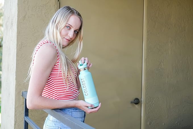 Coldest Water Bottle with Standard Mouth Straw Lid Metal Thermos Vacuum Insulated Stainless Steel l Reusable Leak Proof Cupholder Flask (21 oz, Hyperspace)