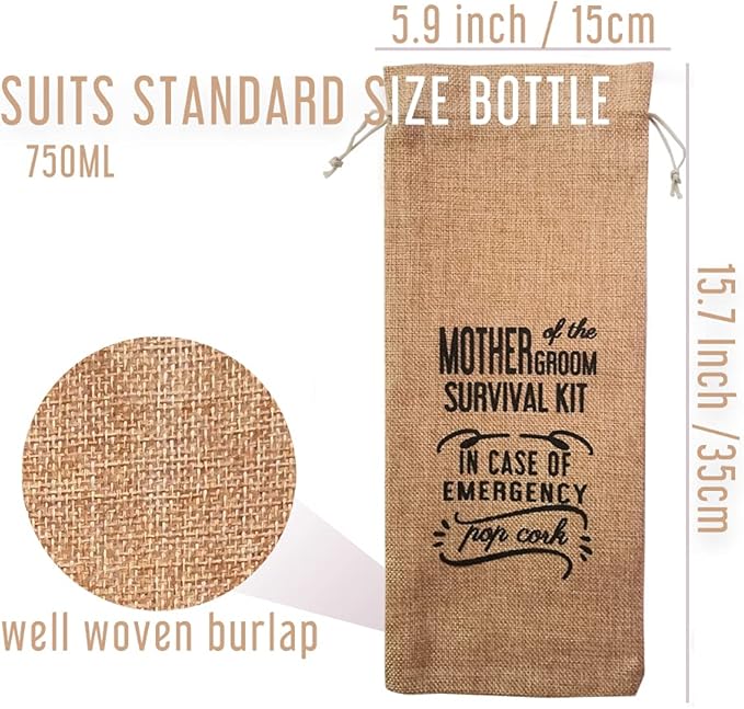 Mother of Bride and Groom Wine Bottle Bags, Mother of the Bride Gifts, Mother of the Groom Gifts