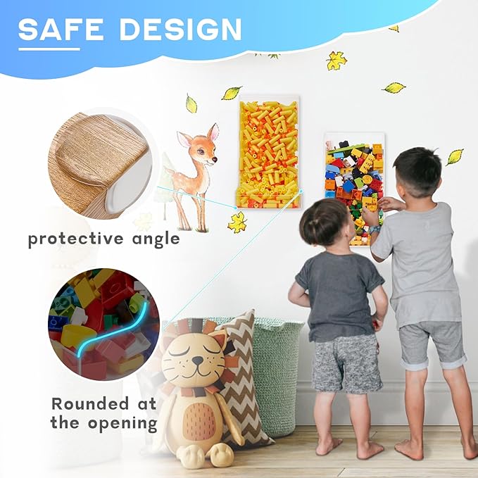 2-Pack Acrylic Wall Toy Dispenser with Corner Guards and Mounting Hardware - Enhance Toy Organization and Safety - Storing Candy