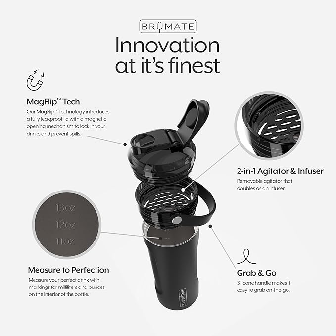 BrüMate MultiShaker Blender Shaker Bottle | 100% Leakproof Insulated Stainless Steel Shaker Bottle | Protein Shaker Bottle, and Pre Workout Bottle for the Gym | 26oz (Sage)