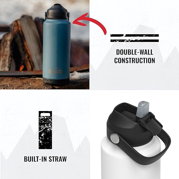 Cordova Outdoors Trailhead Class Water Bottle, Snowcap, 32 oz