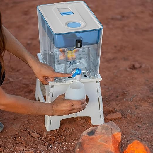 Water Filter Dispenser for Tap and Drinking Water 36-Cup Capacity, BPA Free,Removes Fluoride, Chlorine, Lead, Forever Chemicals (Sea Blue)