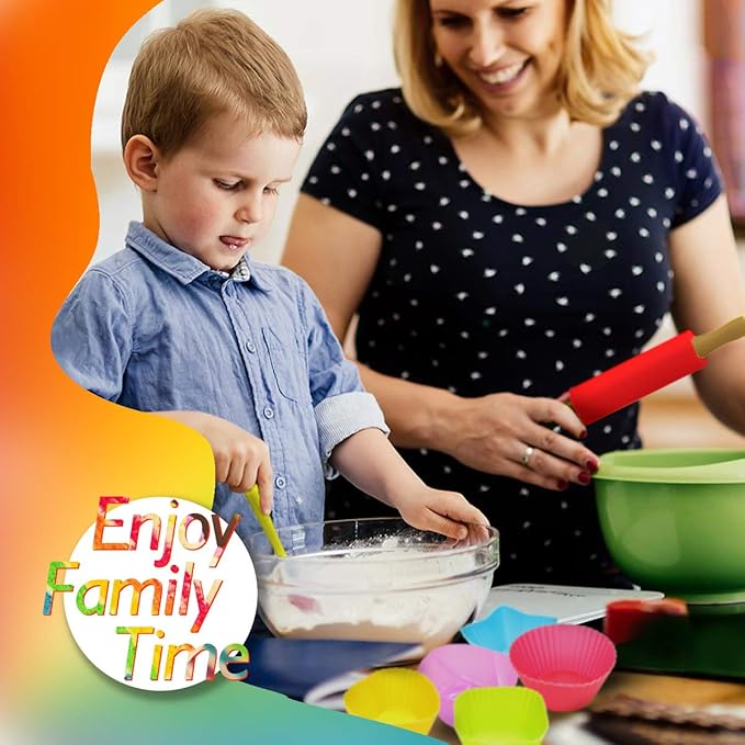 Kids Cooking and Baking Set 40 Pcs with Gift Box, Real Kitchen Utensils Kit for Children Toddlers Teens, Gift for Girls&Boys, Nonstick Rolling Pin Silicone Pastry Mat Cupcake Molds