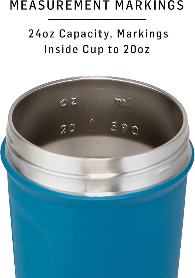 BlenderBottle Strada Shaker Cups with Silicone Straws, (2 24-Ounce Bottles and 2 Straws)