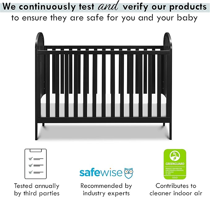 DaVinci Beau 3-in-1 Convertible Crib in Ebony, Greenguard Gold Certified