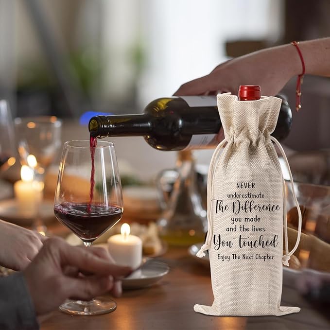 Going Moving Away Retirement Leaving Farewell Goodbye Gifts for Women Friends Coworkers Party Decorations New Home Job Beginning Gifts Enjoy The Next Chapter Wine Bag