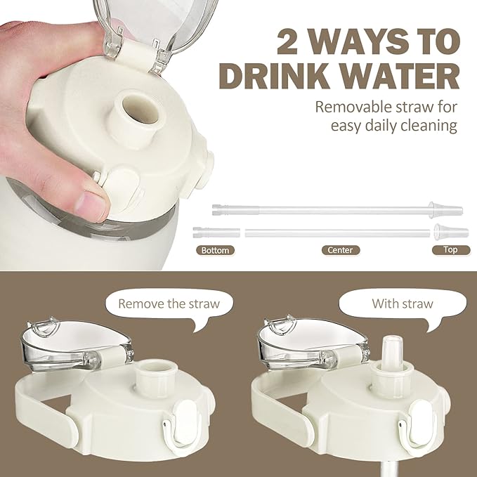 kytffu 42oz Glass Water Bottles with Straw, Motivational Glass Bottle with Silicone Sleeve and Time Marker, Leakproof Large Glass Water Jug for Gym Home Office,White