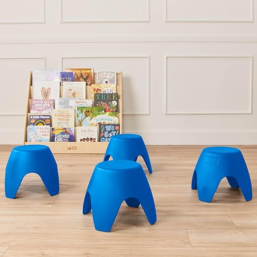 ECR4Kids Ayana Stool Set, Flexible Seating, Blue, 4-Pack