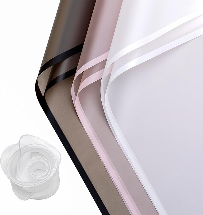 fondleadmiringly 30 sheetsFlower Wrapping Paper, Flower Shop Paper, Waterproof Wrapping Paper, semi Transparent Wrapping Paper