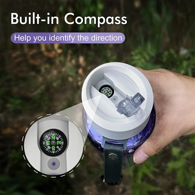 SurviMate 0.01μm Ultra-Filtration Filtered Water Bottle, Portable Water Filter Bottle with 4-Stage Filtration for Survival, Camping, Hiking, Backpacking, Drinking, Emergency