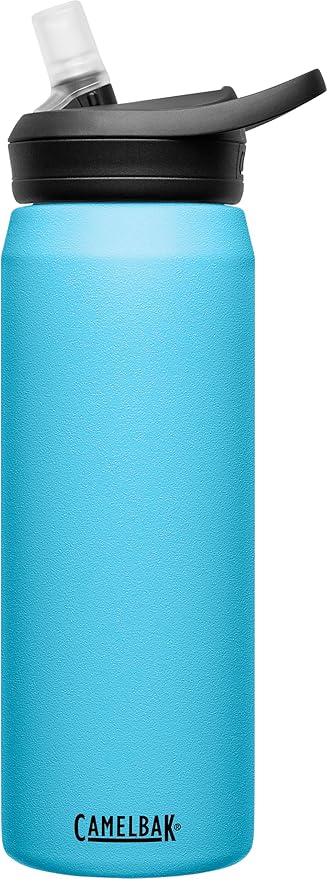 CamelBak Eddy+ Water Bottle with Straw 25oz - Insulated Stainless Steel, Nordic Blue