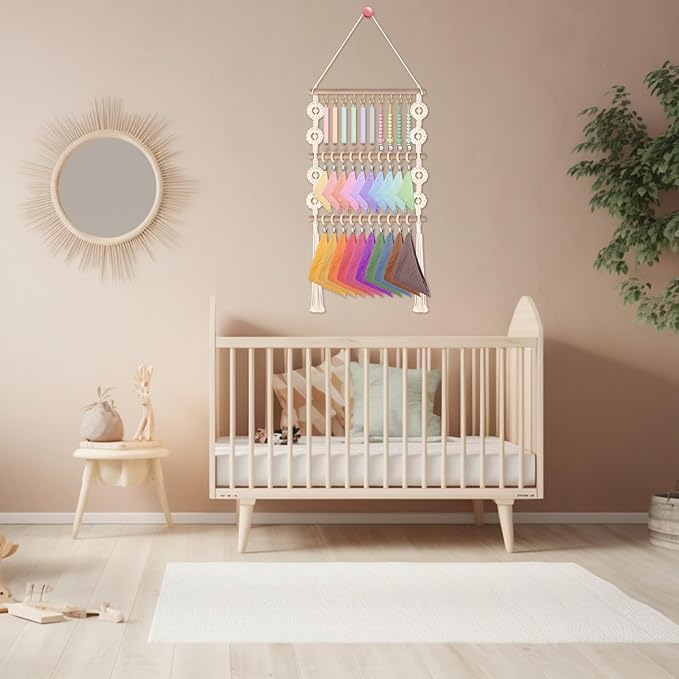 Baby Bibs Organizer Baby Nursery Organization Clothes Organizer Neutral Baby Bibs Holder for Bandana Drool Bibs Burp Cloths Infant Newborn Girl Boy Nursery Room