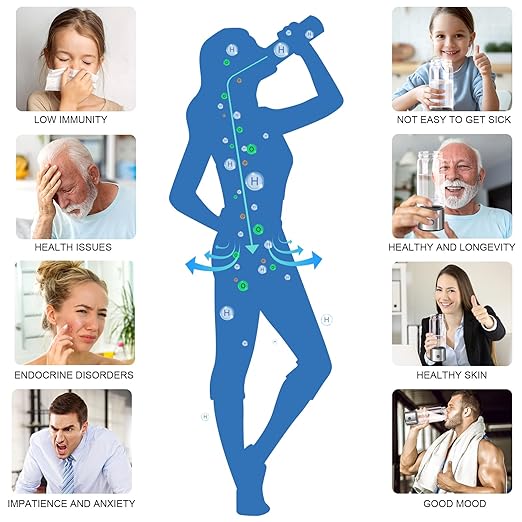 Hydrogen Water Bottle, Portable Rechargeable Hydrogen Water Bottle with SPE PEM Technology Water Ionizer, Generator Improve Water in 3 Minutes for Home Office Travel, Gift for Family