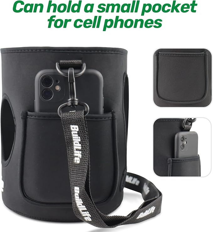 QuiFit 1 Gallon Water Bottle - with Straw & Motivational Time Marker Leak-Proof BPA Free Reusable Gym Sports Outdoor Large(128OZ) Capacity Water Jug(Gray/Black with Sleeve,1 Gallon)