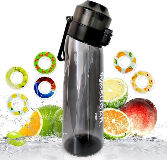 Leak Proof 650ML Scented Sports Water Bottle With Straw and Flavor Pods - Great Gift Idea for Outdoor Activities