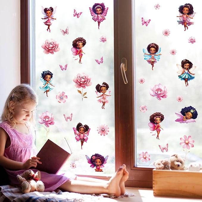 Butterfly Girl Wall Decals with Quotes, Colorful Butterflies and Motivational Lettering, Wall Stickers for Nursery, Girl Bedroom or Dance Room (UV24Y10214T)