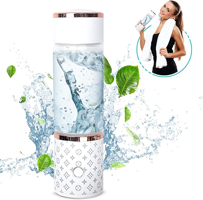 Premium Hydrogen Water Bottle Generator for Hydrogen Enriched Water – 3 in 1- USB Powered Hydrogen Water Machine with 1500-2000ppb – 5 Different Light Modes Hydrogen Bottle for Sports, On The Go