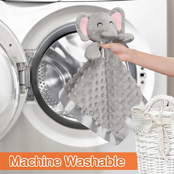 Elephant Baby Security Blanket Loveys for Babies Boys Girls, 16" Soft Baby Lovey Unisex Lovie, Baby Snuggle Toy Elephant Stuffed Animal, Elephant