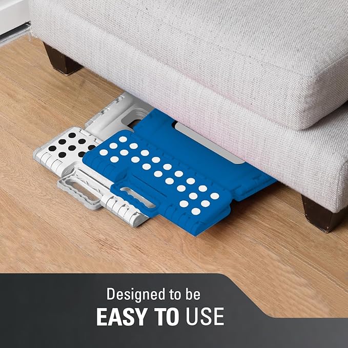 Compact 11" Folding Step Stool - Lightweight, Durable & Sturdy - Non-Slip Feet for Safety - Perfect for Kitchen, Bathroom, Kids - Supports Up to 300 Lbs - White - Easy to Store and Use