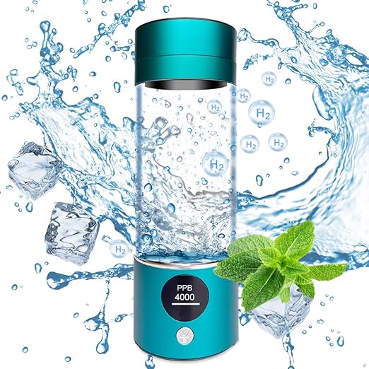 Hydrogen Water Bottle 4000+PPB, 4th Gen Hydrogen Water Generator Bottle with SPE PEM Technology Water Ionizer 5Min Quick Electrolysis, Hydrogen Rich Water Machine, Mothers Day Gifts for Mom (Blue)