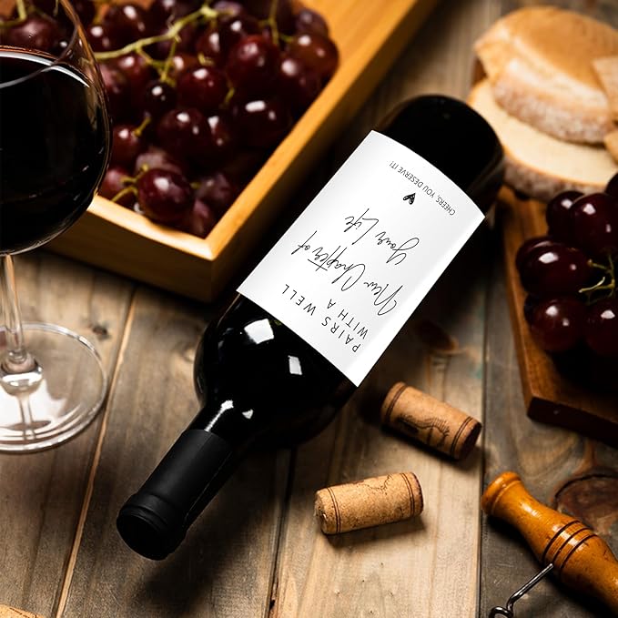 24 Pcs Funny Pairs Well with a New Chapter Wine Labels New Chapter Wine Bottle Stickers Retirement Wine Bottle Labels Moving Away New Beginnings Gifts for Women Men