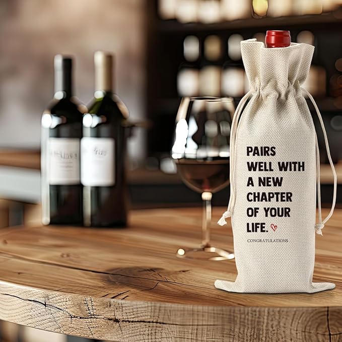 Qzvuic Wine Bag, Coworker Leaving Gifts for Men Women, Goodbye Gifts for Coworkers, Going Away Gifts for Coworkers Women, Farewell Gifts for Coworkers, Moving Away Gifts for Friends, Leaving Job