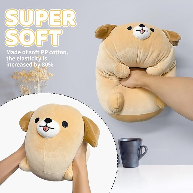 Dog Plush Pillow,15Inch Cute Big Dogs Stuffed Animal Toy,Soft Sleep Hugging Pillow,Dog Plushies Doll Toy Gift for Kids Girlfriend Boys