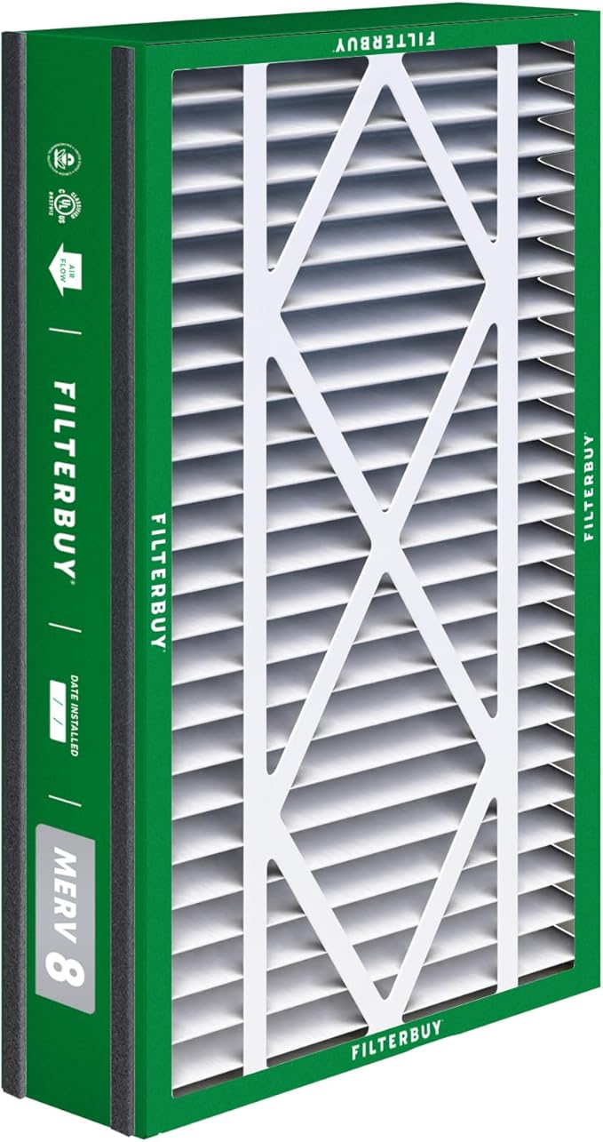 Filterbuy 16x25x3 Air Filter MERV 8 Dust Defense (2-Pack), Pleated HVAC AC Furnace Air Filters Replacement for Trion Air Bear, Lennox X0581, and More (Actual Size: 15.63 x 24.13 x 3.00 Inches)