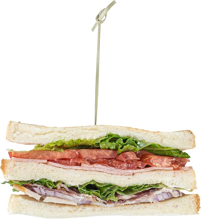 Restaurantware 6 Inch Twisted Bamboo Skewers 1000 Sturdy Disposable Bamboo Food Picks - Sturdy Looped Knot Bamboo Appetizer Picks Sustainable For Serving Appetizers and Cocktail Garnishes