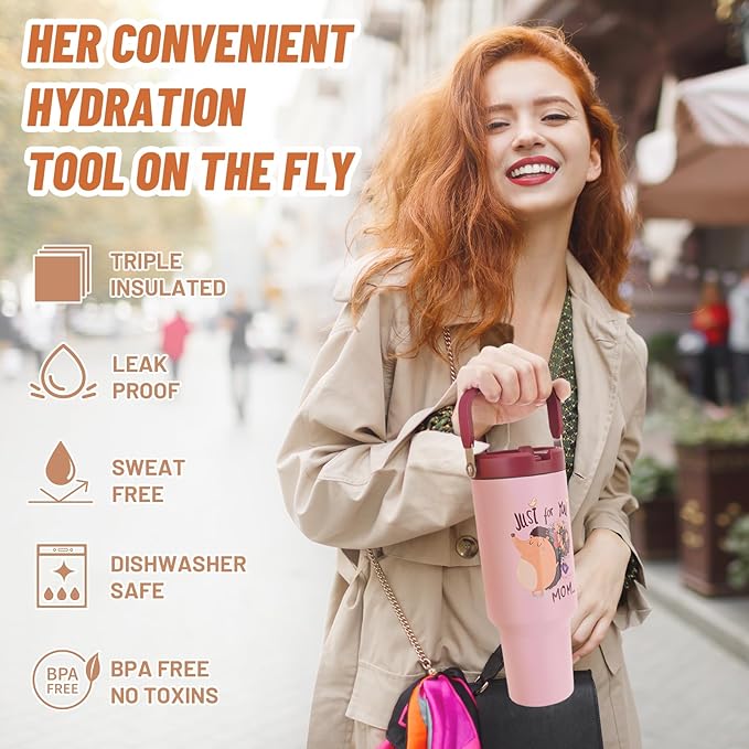 Gifts for Mom, Mothers Day Gifts for Mom from Daughter or Son - Birthday Gifts, Christmas Gifts, Mom Gifts for Mothers Day - 40 oz Tumbler with Lid and Straw (Swans)