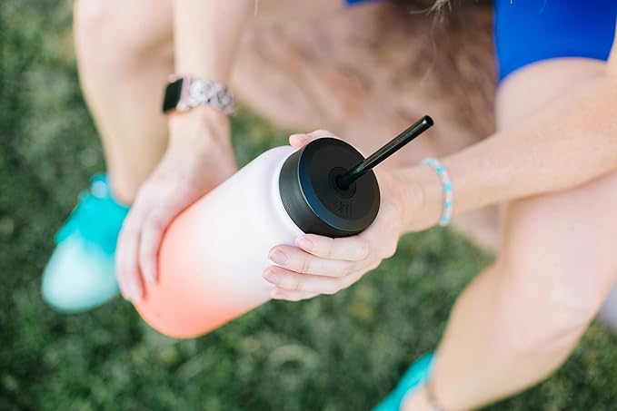 Simple Modern Wide Mouth Lid Leak Proof Straw Chug Handle Flip Fits Summit Water Bottles and Hydro Flask, Tumbler Style, Blush