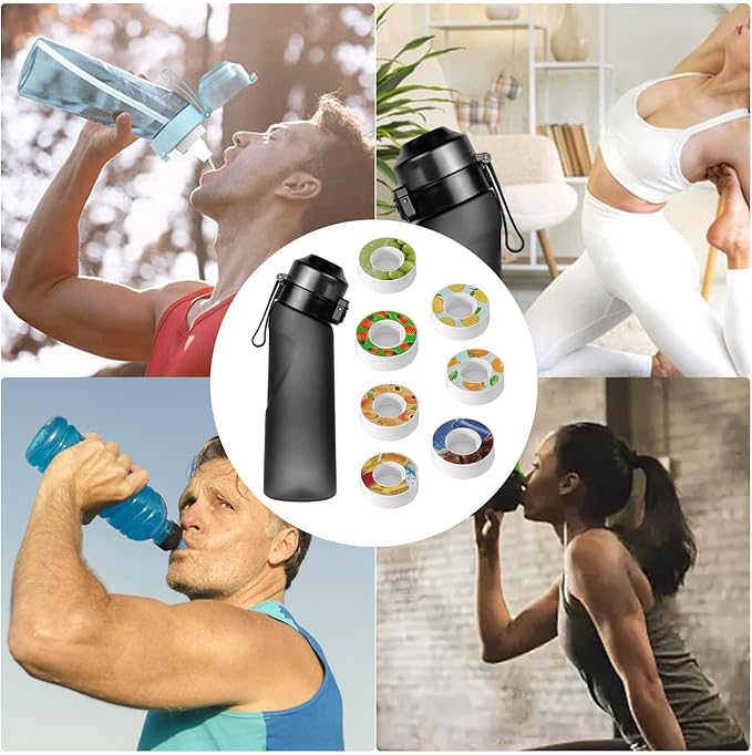 Air Water Bottle, Air Water Bottle with 7 Flavor Pods, 650ML Air Drinking Water Bottle Starter Set with Flavour Capsules, BPA Free 0% Sugar Water Cup For Outdoor Sports, Birthday Gifts