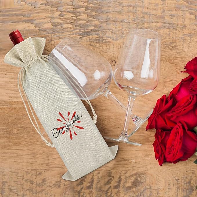 Birthday Gift Graduation Gift for Women Men Wine Gift Bag Wedding Gift Engagement Gift for Friends Daughter Drawstring Wine Wrap Bag Farewell New Job Gift for Coworker Christmas Housewarming Gift