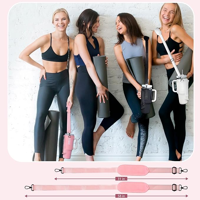 Water Bottle Carrier Bag for Stanley Cup Accessories, for Stanley Tumbler 40 Oz with Handle Holder Bag with Strap Neoprene Bollus with Straw, Straw Cover, Carabiner (Off White)