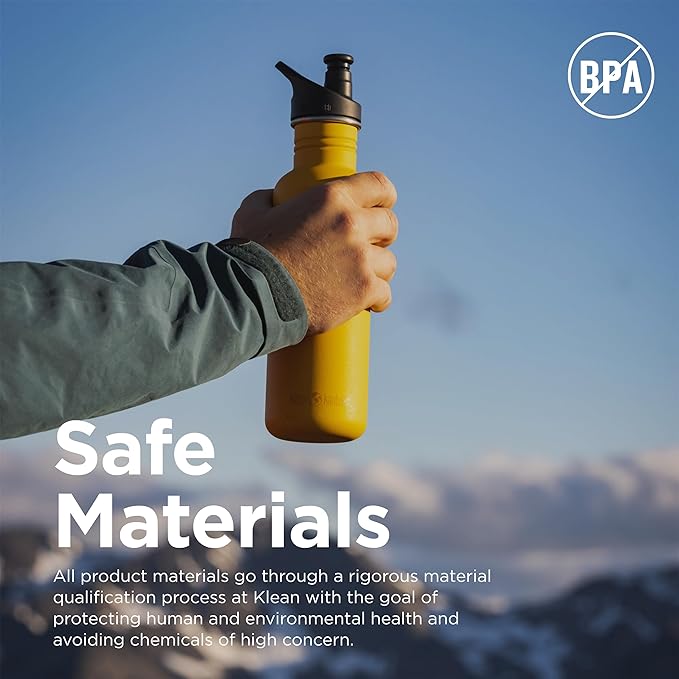 KLEAN KANTEEN Old Gold Sport Cap with Classic Water Bottle 18oz, 1 EA