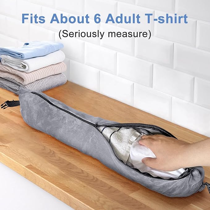 Stuffable Travel Pillow for Extra Luggage, Velvet Travel Neck Pillow Storage Bag with Adjustable Neck Size, Fits About 6 T-Shirts Travel Essentials Multifunctional Sleeping Rest Cushion