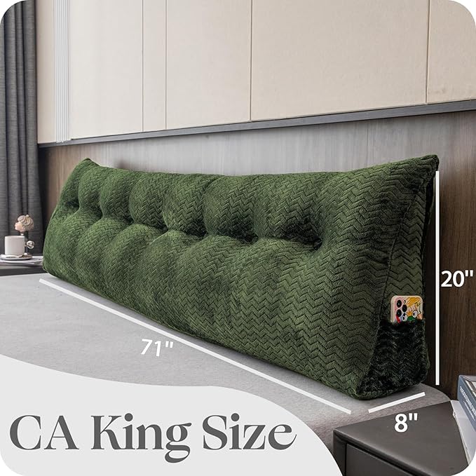 Large Bolster Triangular Headboard Wedge Backrest Positioning Support Bed Rest Reading Pillows Headboard Wedge Pillows for Day Bed Bunk Bed with Removable Cover