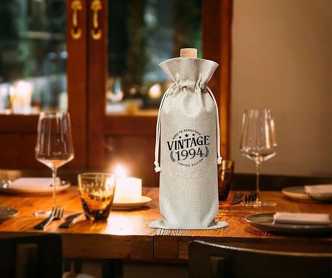 Tedea 30th Birthday Wine Gift Bag, Vintage Back In 1994 Birthday Gift Wine Bag For Women Men, Best Friend, Coworker, Birthday Party Decorations, 1 Pc Wine Bag (G07)