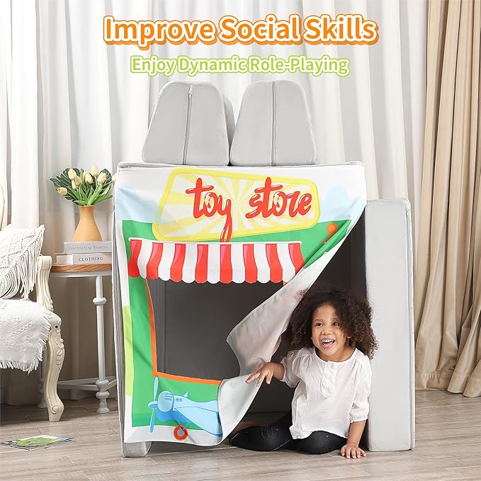 Play Panels for Kids Foam Play Couch, Toy Store